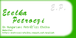 etelka petroczi business card